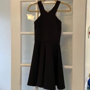 Mini fit and flare black dress